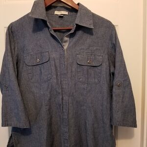 Coldwater Creek Blue Button Down Shirt
